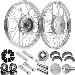 Par Aro Roda Completa Raios Cromados Inox Titan Fan 150 Espelhos Lonas Rolamento Braços Flange Bucha