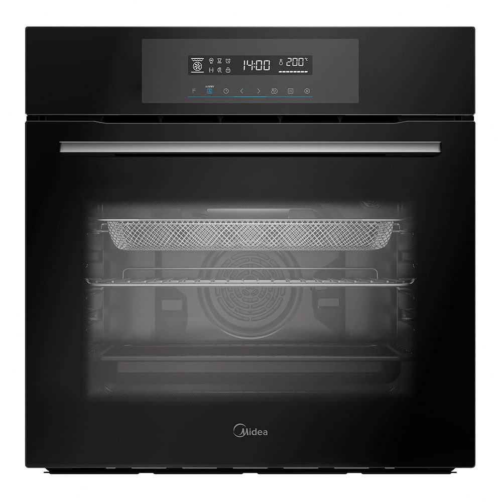 Forno Elétrico de Embutir 80L Touch com Air fryer Black Edition Midea