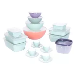 Conjunto de Tigelas de Plástico com Tampa Plasútil 15 Peças