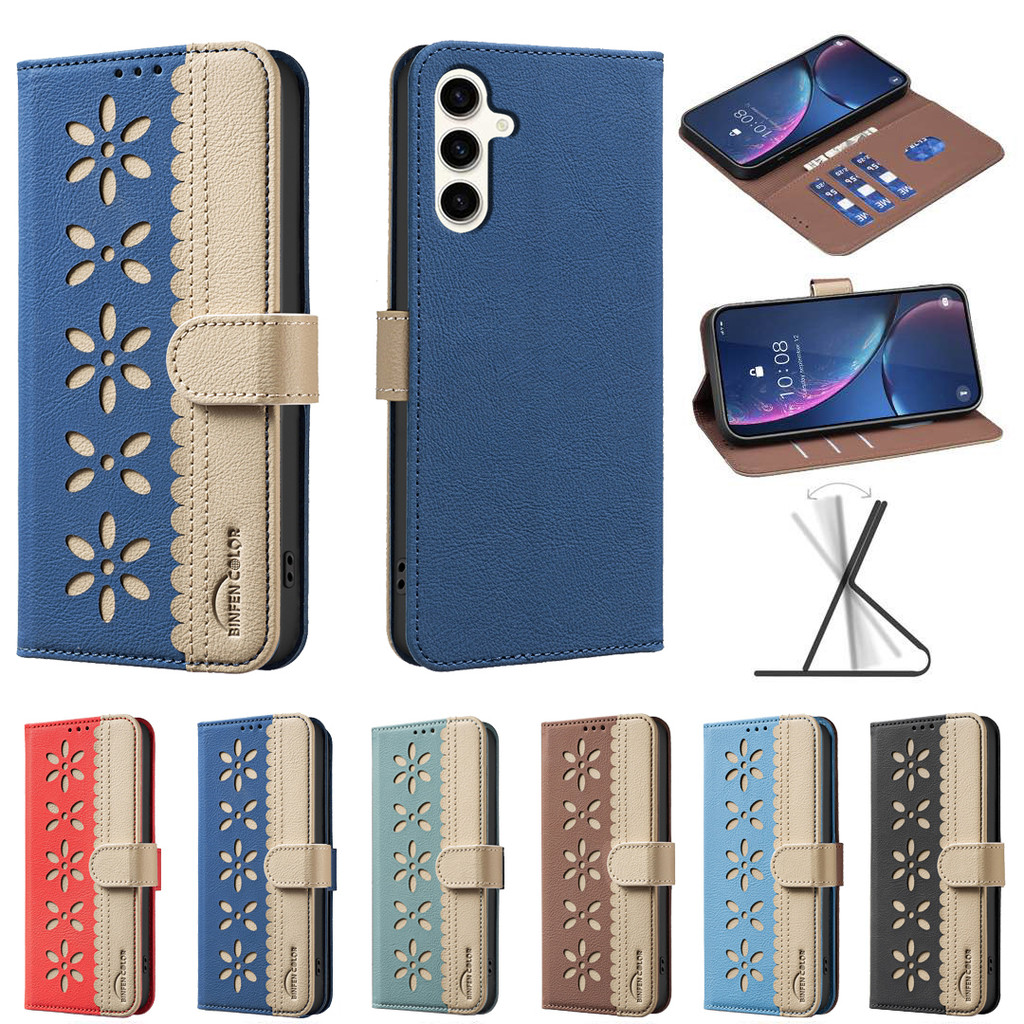 Para Samsung Galaxy A17 A07 A56 A36 A26 A16 A06 A55 A35 A25 A15 A05S A54 A34 A24 A14 Capa Tipo Carteira De Couro Com Sup