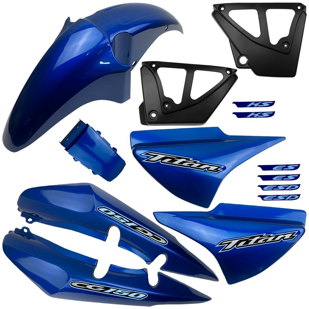 Kit Carenagem Plástica Completo Cg Titan 150 2004 Até 2008 Adesivado + Sub Tampa Lateral