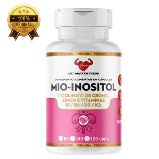 Mio Inositol com Picolinato de Cromo Zinco e Vitaminas B+D3 K2 120 Cáps em Oferta na Shopee