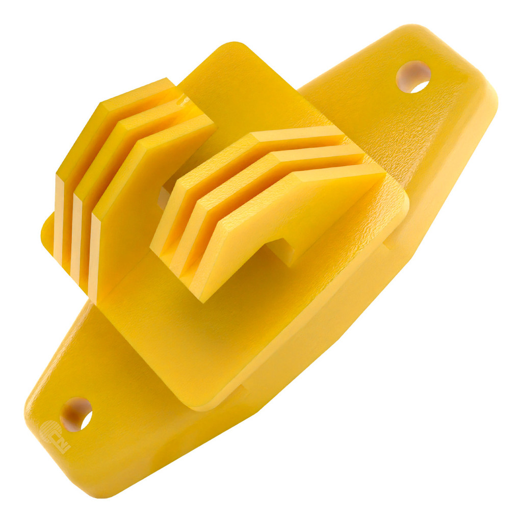 500un Isolador Tipo W Tradicional 74mm para Cerca Elétrica Alta Resistência Anti-UV Amarelo