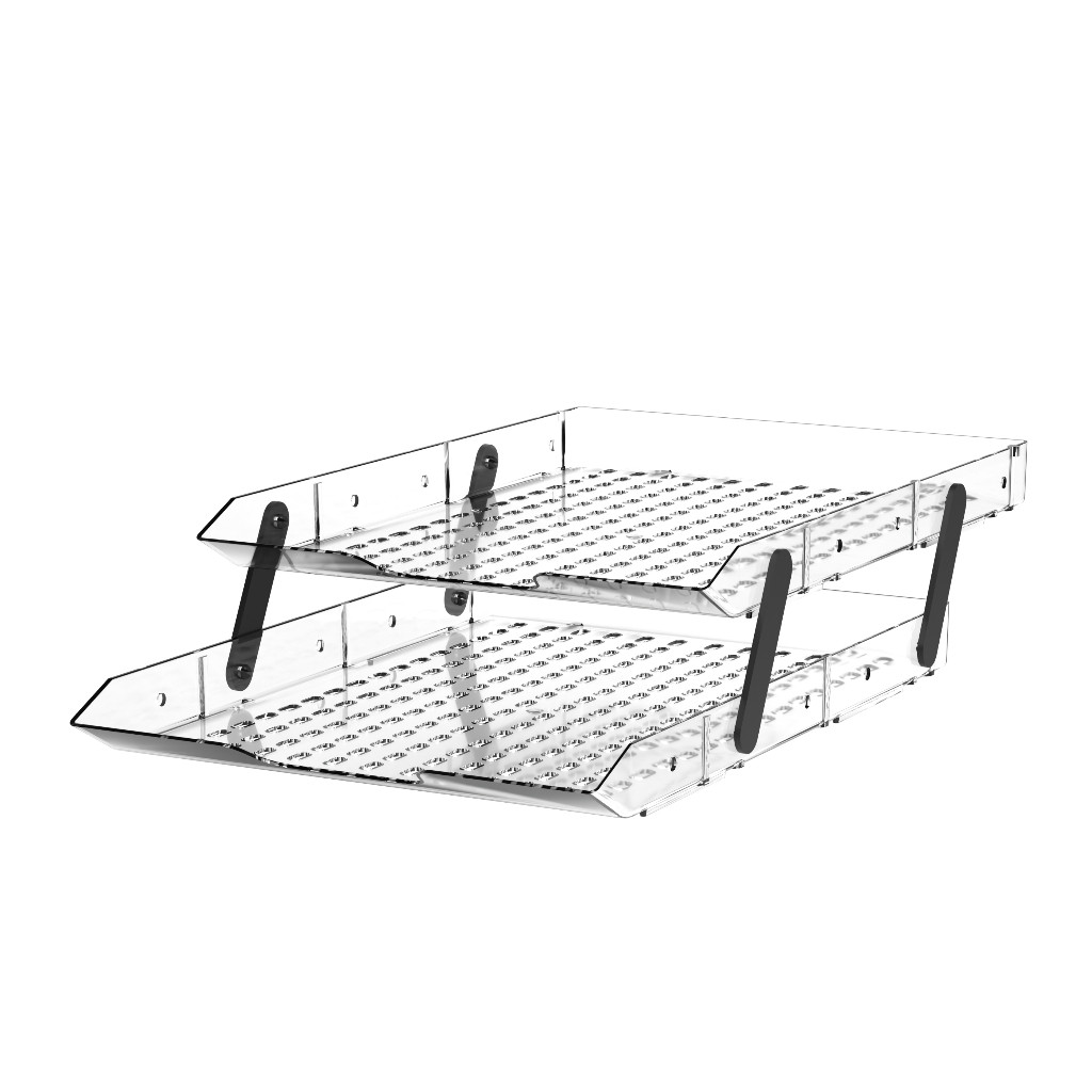 Organizador de Mesa Duplo para Documentos e Papel A4 Escritório e Home Office Profissional Cristal em Oferta na Shopee