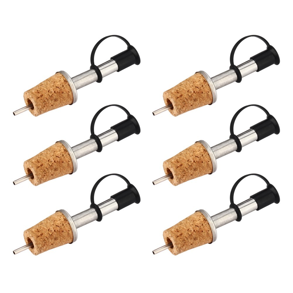 Kit 6 Bico Dosador com Rolha e Tampa Azeite Vinagre Garrafas e Galheteiros MEK