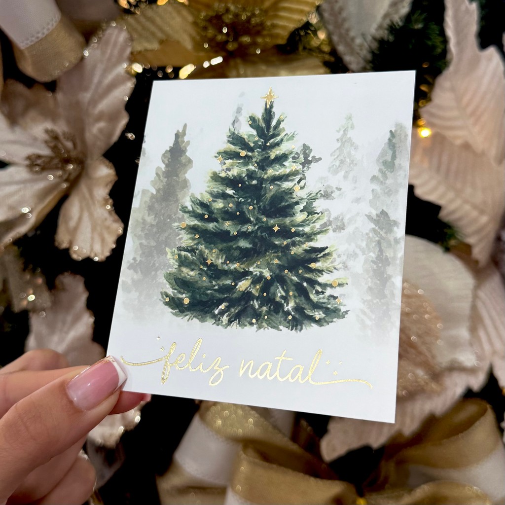 Postal Hot Stamping "Pinheiro de Natal" - Coleção Natal