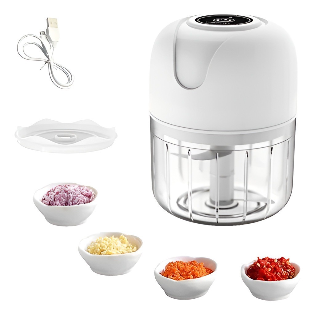 Mini Processador 250 ml Sem Fio – 3 Lâminas Inox, Recarregável via USB em Oferta na Shopee