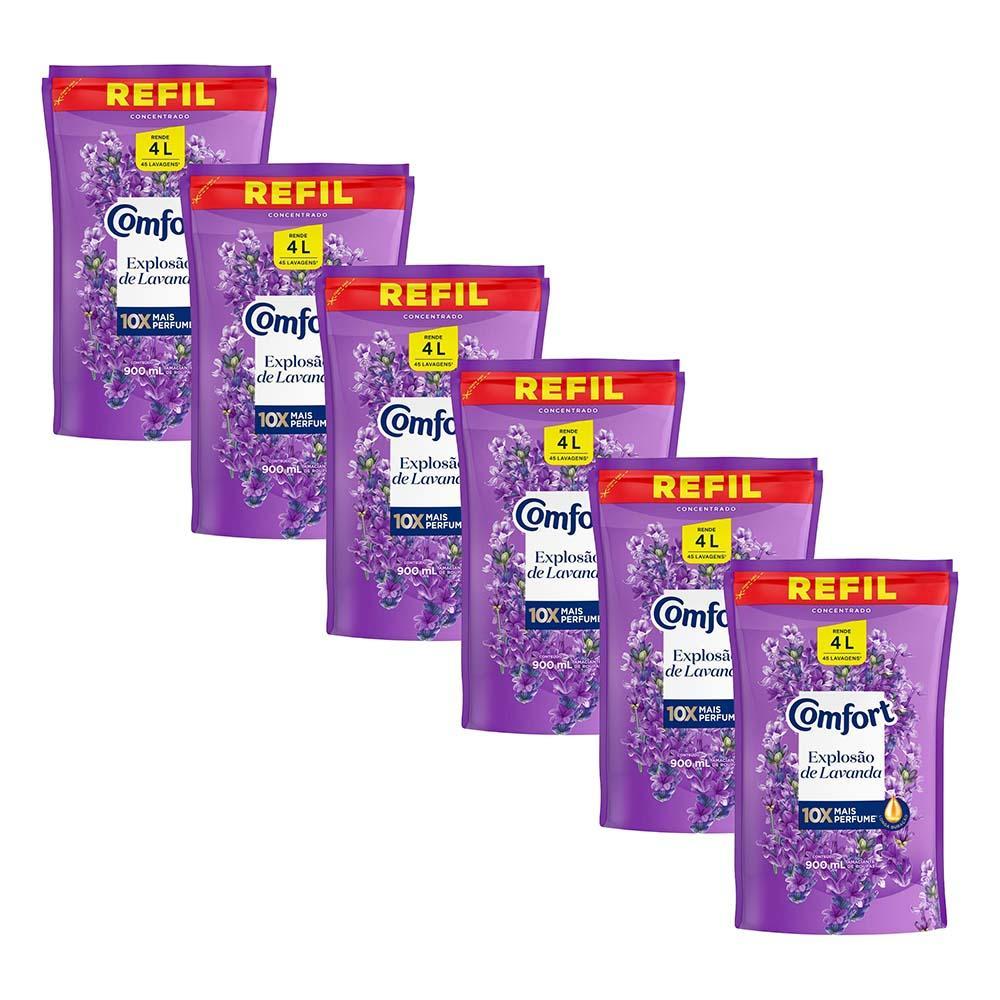 Kit 6 Refil Amaciante Concentrado Comfort Lavanda 900ml em Oferta na Shopee
