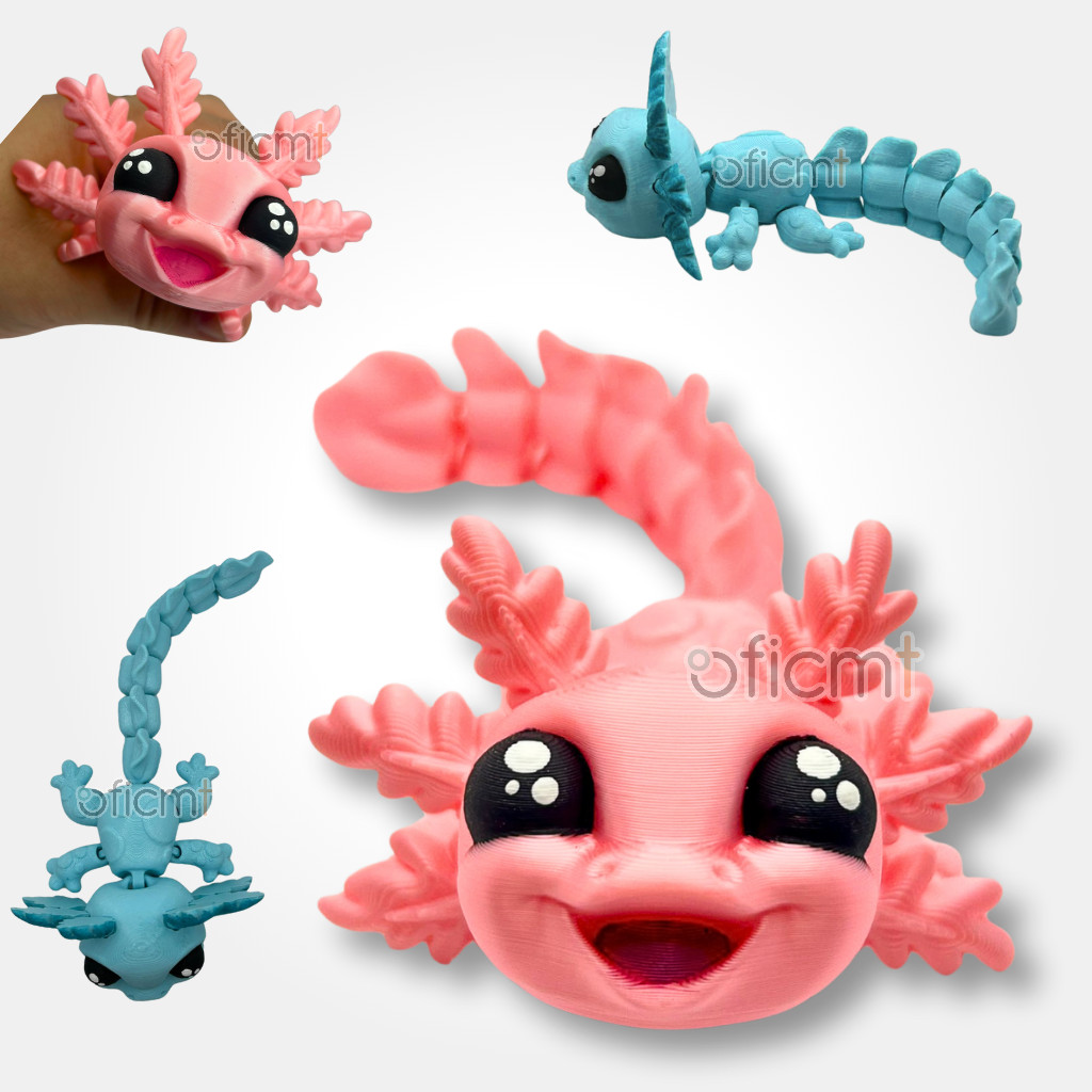 Baby Axolote Articulado – Brinquedo Fofo Fidget Toy Sensorial Educativo Presente Infantil