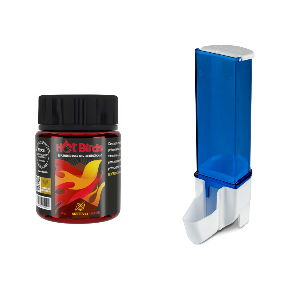 Hot Birds Angervet (20g) + Comedouro Automático Sertão Italiano Malha Fina (100ml)