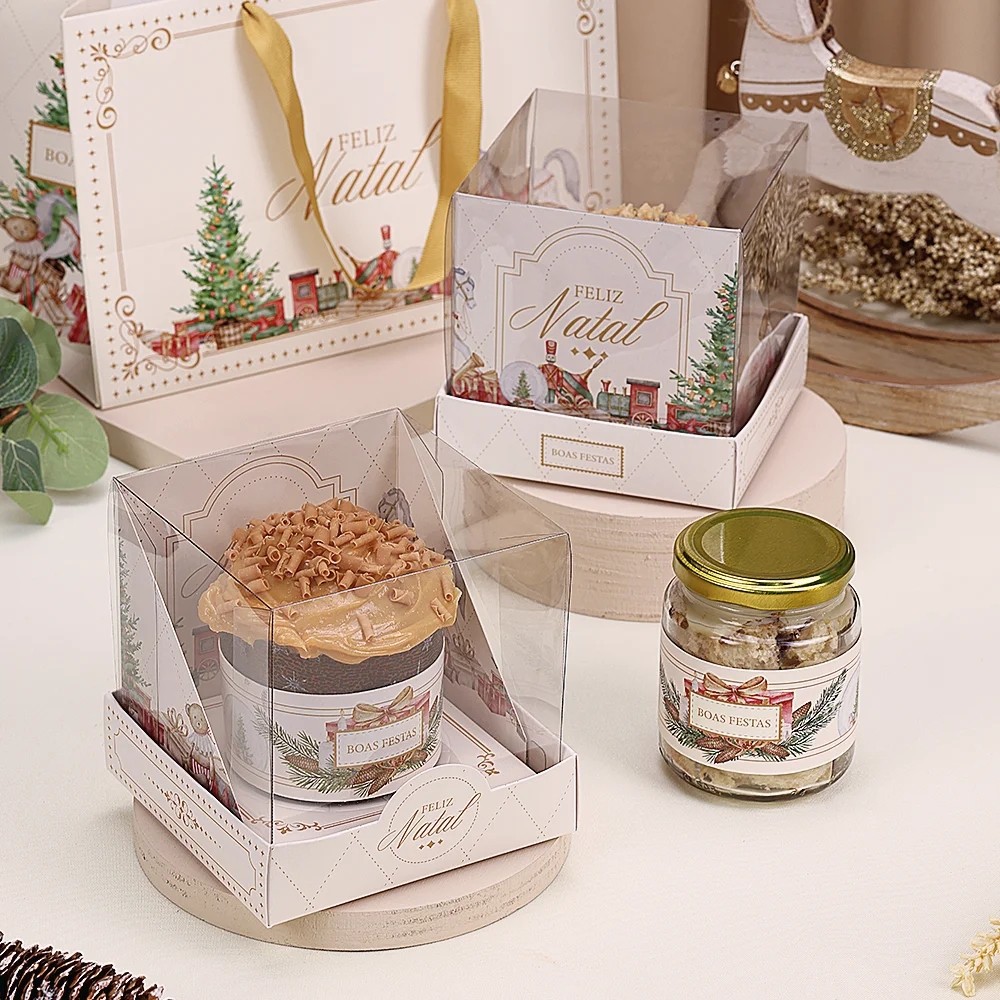 100 CAIXA PARA MINI PANETONE COM TAMPA DE ACETATO CANDURA 5107 ( JANGO NATAL 2025) · foto 2