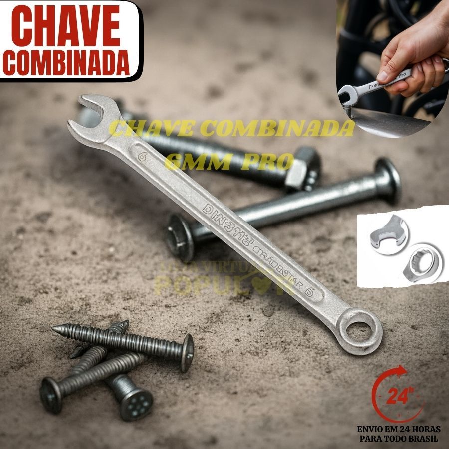 Chave Combinada Profissional Startools Ferramentas Aço Carbono 6mm PRO