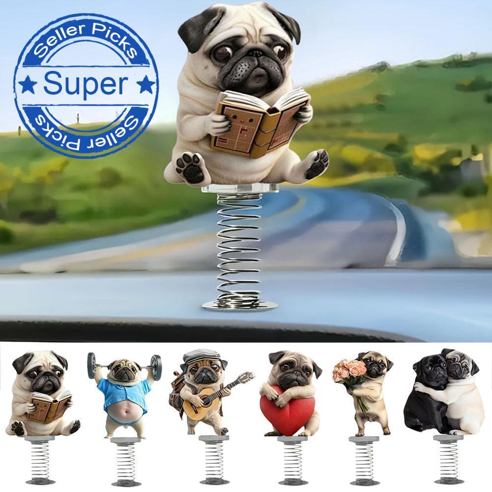 Ornamento De Mola De Carro Acrílico Pug Fofo G7b8