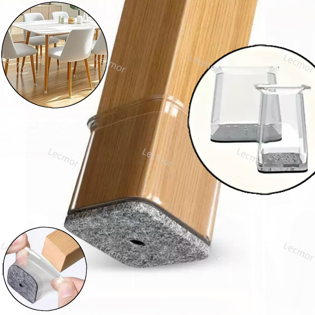 Kit 24/16/12 Protetores de Pé de Cadeira de Silicone com Feltro, Antirrisco Antirruído para Móveis