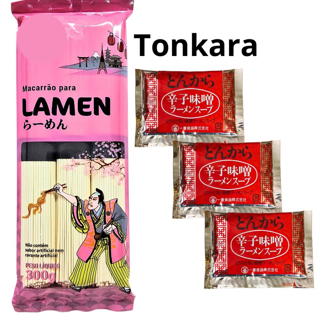 KIT MACARRÃO LAMEN COM MOLHO 3 PORÇÕES