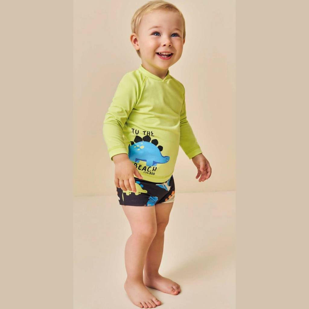 Conjunto Camiseta e Sunga Malha UV Dry com Proteção UV 50+ LucBoo