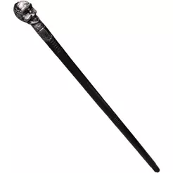 Cajado Mastro Cetro Bastão Bengala Caveira Mastro pra Fantasia Halloween Mago Feiticeiro Feiticeira Bruxa Grande 75 cm