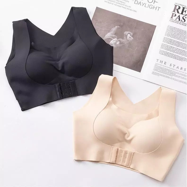 Recebendo seios reunindo sutiã dois-em-um corretor corcunda sem costura invisível correção postura correção roupa interi — imagem 1
