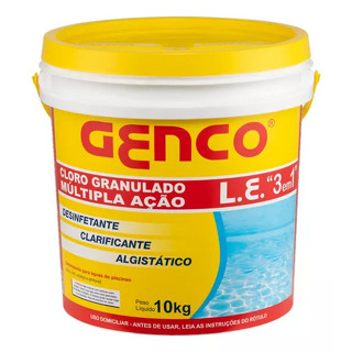Kit Cloro Genco 10Kg + Limpa Bordas 1 L + GENFLOC 1 L em Oferta na Shopee