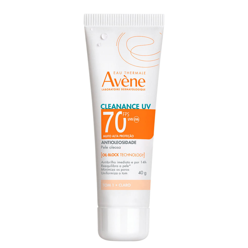 Protetor Solar Avène Cleanance UV FPS70 Tom 1 Claro 40g
