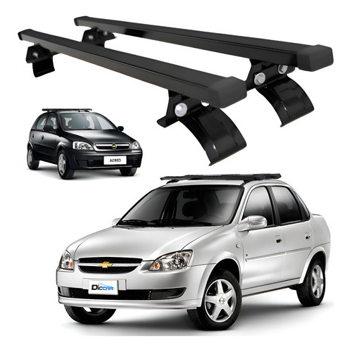 Rack de Teto Bagageiro Corsa Gol Voyage G5 G6 G8 anos de 2008 2009 2010 2011 2012 até 2023 Preto