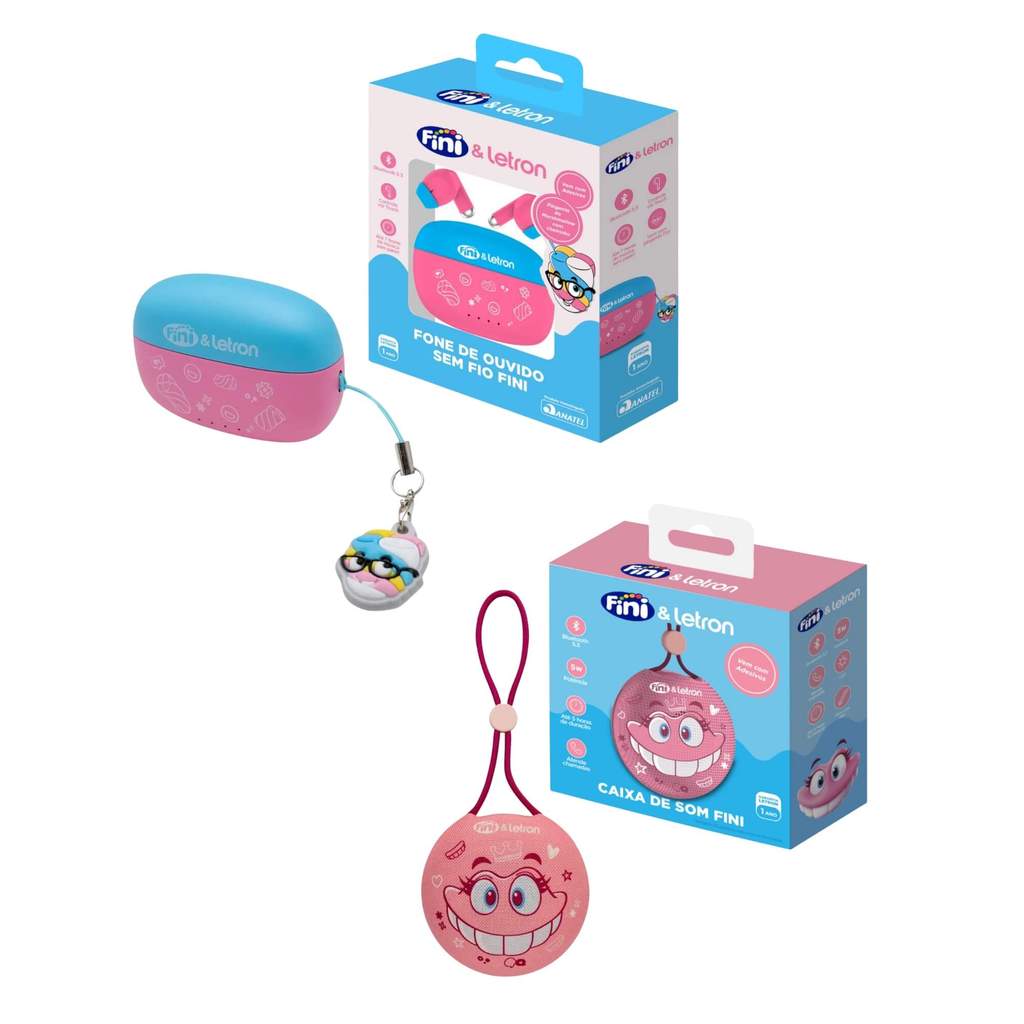 Kit Fini Power Music: Fone Sem Fio Earbuds + Caixa de Som Portátil com Adesivos Leonora em Oferta na Shopee