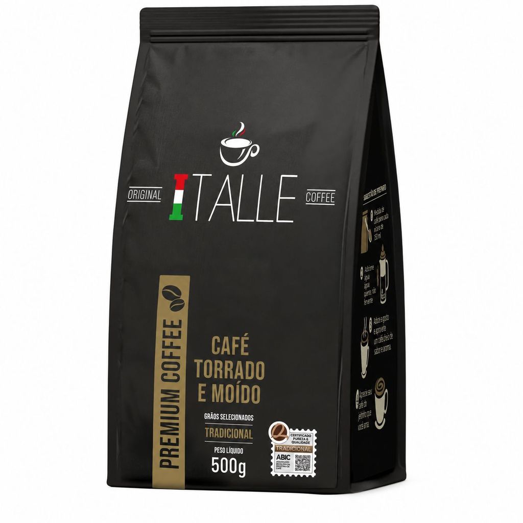 Café Torrado E Moído Tradicional Café Italle Cafe em Pó 500g