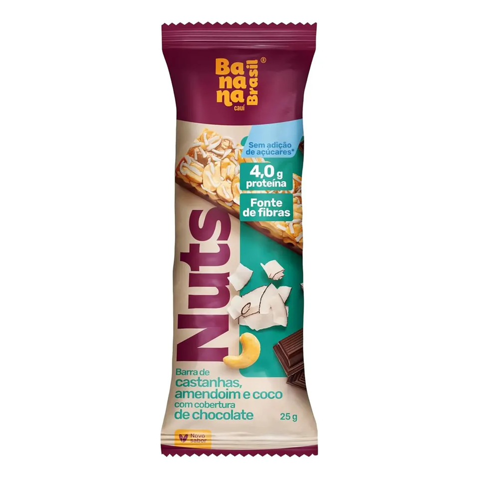 Barra Nuts Amendoim E Coco 12un 25g Banana Brasil — imagem 2 de 2