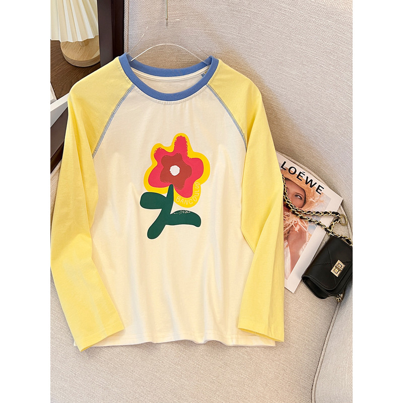 Meninas camiseta de manga comprida roupas de primavera 2026 novo estilo moda crianças primavera outono topos meninas pri