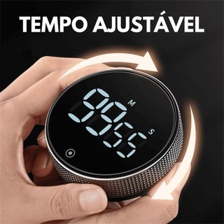 Temporizador Digital Programável Timer De Cozinha Magnético Alarme Relógio Academia Crono…