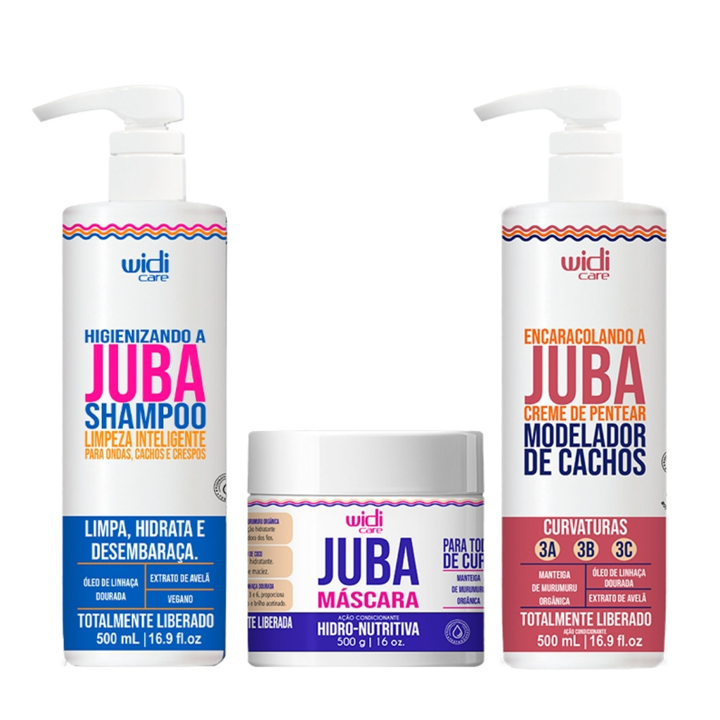 Kit Widi Care Juba - Shampoo + Máscara Hidro - Nutritiva + Encaracolando 500g