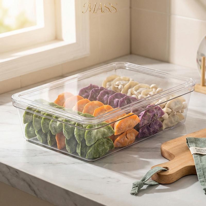 Massa Transparente Caixa De Armazenamento De Alimentos Para Bolinhos Tampa Hermética Titular Organizador Geladeira Prate