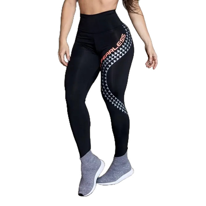 Calça Legging Fitness Moda Academia Suplex Ginástica Fearless Estilo Sempre