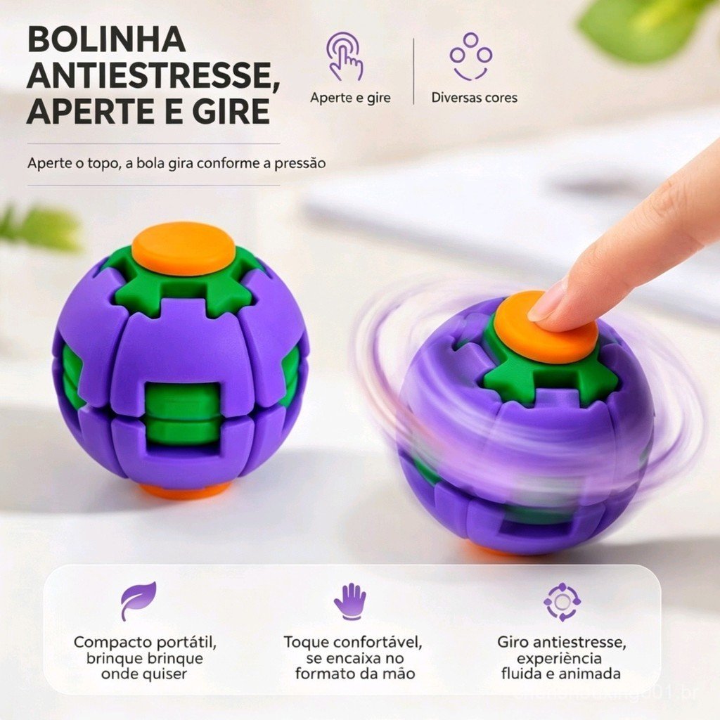 2026 Novo Estilo Imprensa Rotativa Bola de Descompressão Fidget Spinner Brinquedo Educacional de Descompressão