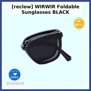 [reclow] Óculos De Sol Dobráveis WIRWIR Preto/Coreanos/Armação Elegante Wayfarer Da creland