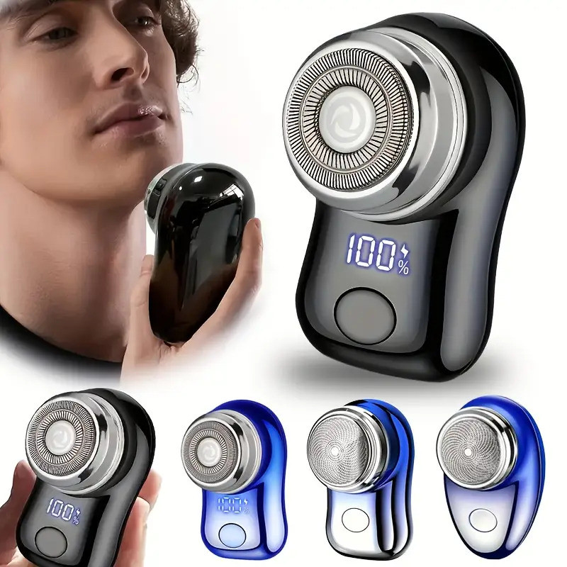 Mini barbeador elétrico masculino mais recente, barbeador USB na ponta do dedo, a qualquer hora em qualquer lugar Fácil 