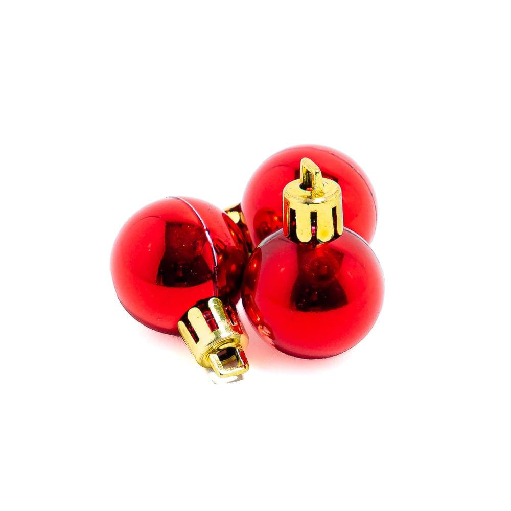 Kit Bola Natal Le 2,5cm com 20 Unidades Vermelho