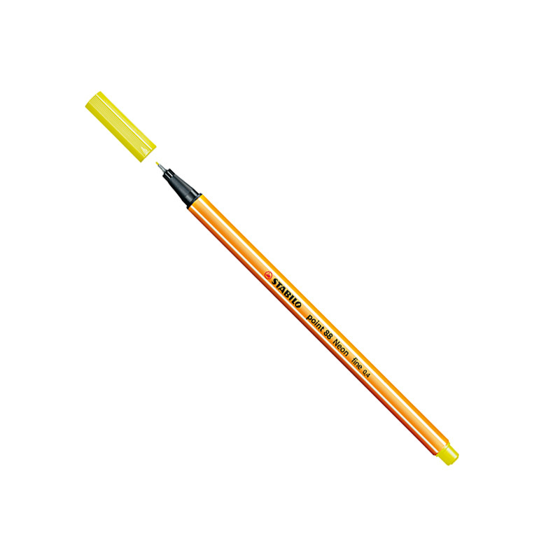 Caneta hidrográfica Fine Point 88/024 Amarelo Neon Stabilo