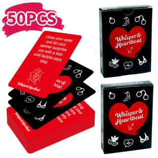 Whisper & Heartbeat 50 Casais Cartões Interativos Ambiguosos Namoro Cartões de Jogo Divertidos Casais Emocionai