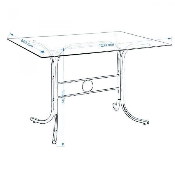 Mesa Retangular Tampo de Vidro 4166 Cinza/Cromado — imagem 2 de 2