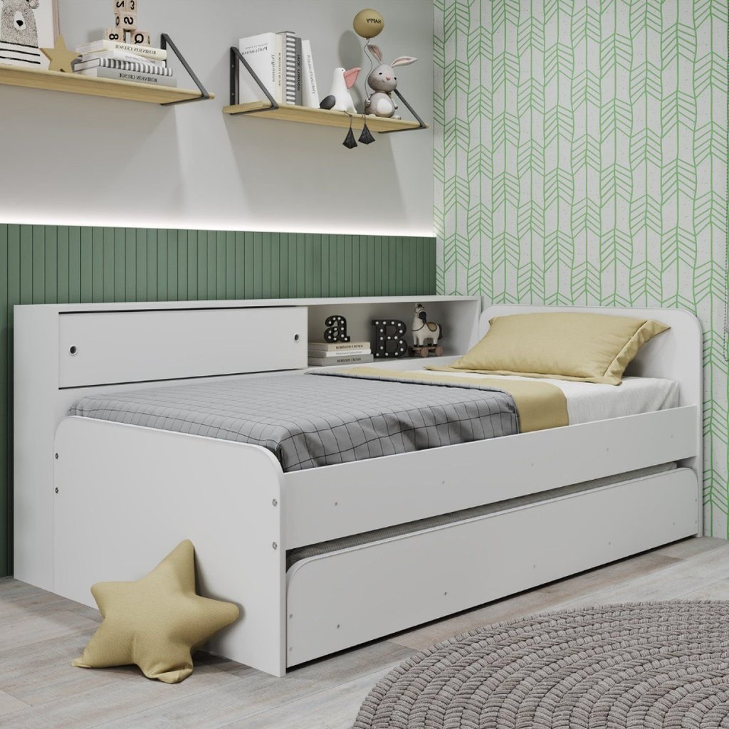 Bicama Infantil com Modulo Lateral Caracol Branco
