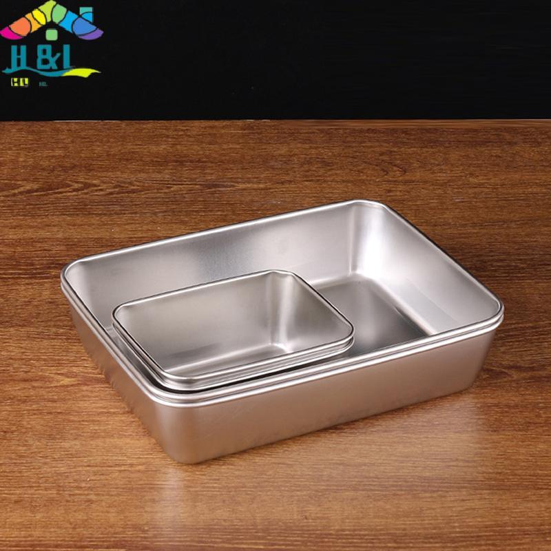 H & L Caixa De Armazenamento De Carne Para Geladeira De Aço Inoxidável Recipientes Alimentos Com Tampa Organizador De Re