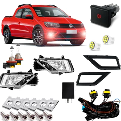 Kit Farol De Milha Neblina Auxiliar Farolete G7 Saveiro Robust 2017 18 19 2020 Kit