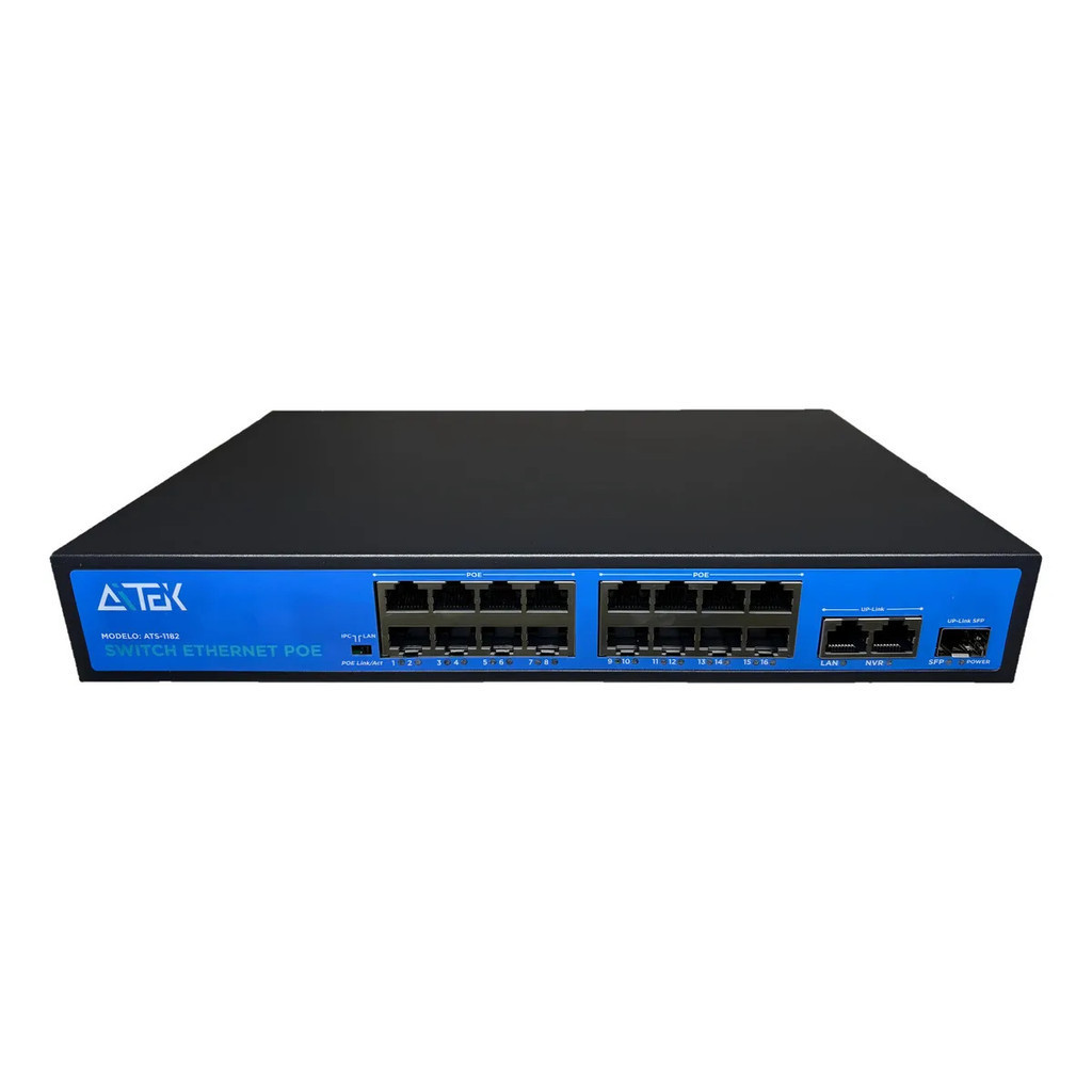 Switch Poe 16 Portas 10/100/1000mbps + 2 Uplink + 1 Sfp