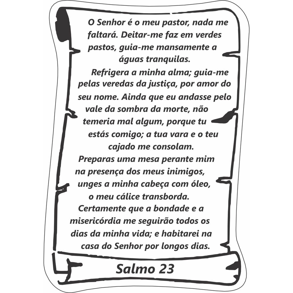 Pergaminho Salmo 23 em Acrílico Dourado com Suporte 21x15cm — imagem 2 de 2