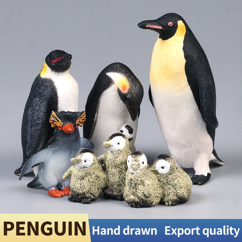 Brinquedo realista de pinguim, modelo simulado de animal marinho, modelo móvel, item educacional, colecionável e de deco