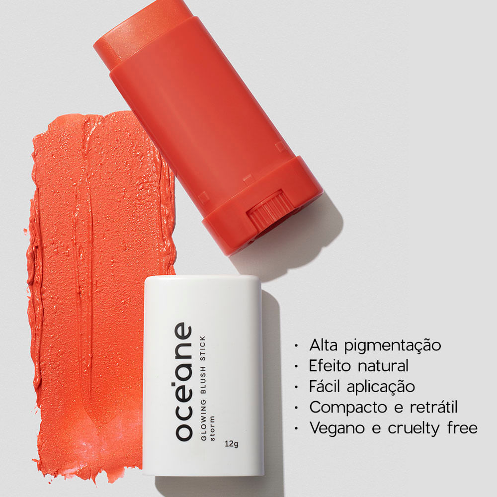 Blush em Bastão Laranja - Glowing Blush Stick Storm Océane Limited 12g · foto 2