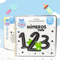 Livro De Banho Para Bebês Contrastes Fofos Interativo Números Montessori