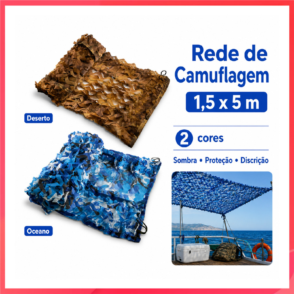 Rede ocultação camuflada selva tamanho 1,5x5m 1un multifuncional para caça aventura e montagem de cenários