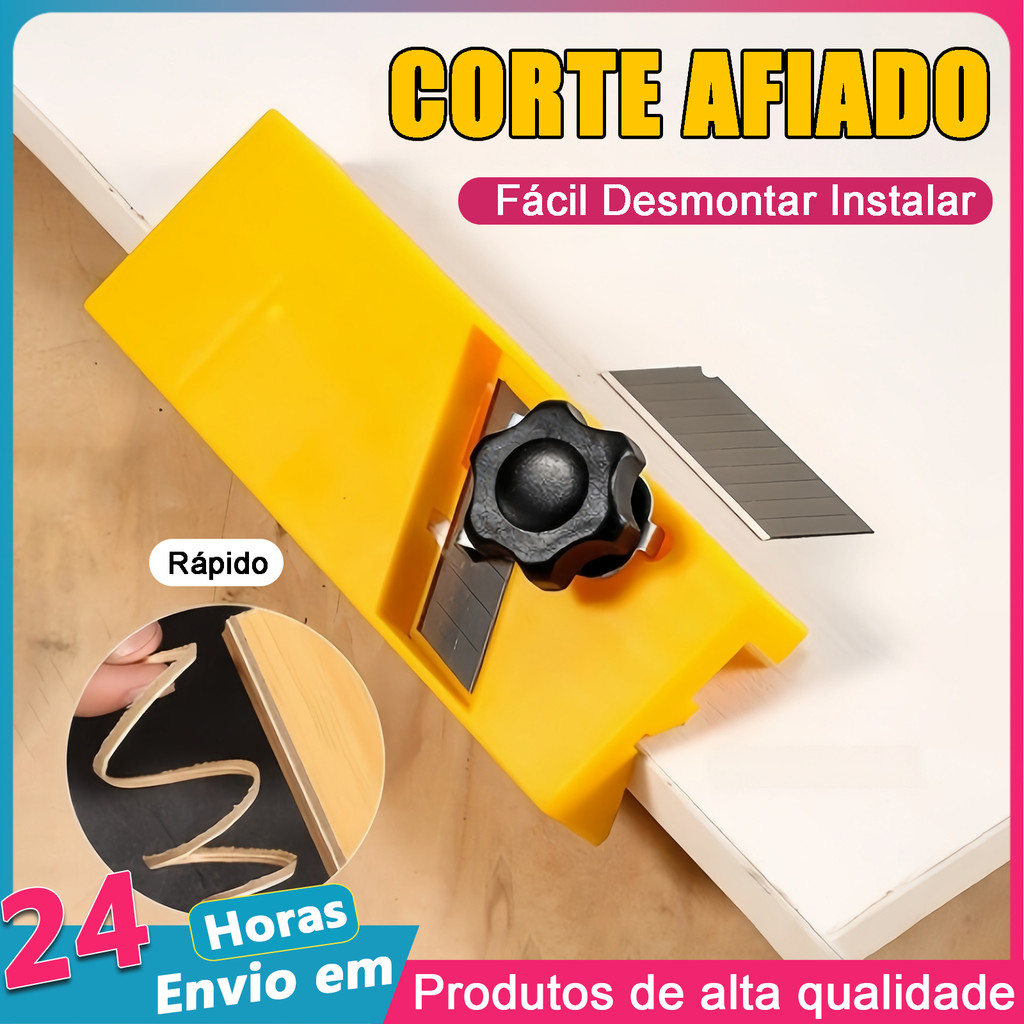 Plaina Cortador Refilador de Fita Borda Curvada 45° MDF Drywall Gesso, Ferramenta Carpinteiro para Rebarbação Rápida